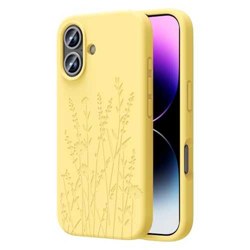 OAOA Magnetische Gravierte Hülle Kompatibel mit iPhone 16 Hülle, Kompatibel mit Magsafe, Kamera Rundumschutz, Schlanke Flüssigsilikon-Handyhülle für Frauen Mädchen, Gelbe Blume OAOA Magnetische Gravierte Hülle Kompatibel mit iPhone 16 Hülle, Kompatibel mit Magsafe, Kamera Rundumschutz, Schlanke Flüssigsilikon-Handyhülle für Frauen Mädchen, Gelbe Blume von OAOA