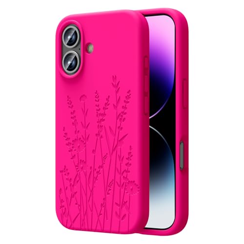 OAOA Magnetische Gravierte Hülle Kompatibel mit iPhone 16 Hülle, Kompatibel mit Magsafe, Kamera Rundumschutz, Schlanke Flüssigsilikon-Handyhülle für Frauen Mädchen, Hot Pink Flower OAOA Magnetische Gravierte Hülle Kompatibel mit iPhone 16 Hülle, Kompatibel mit Magsafe, Kamera Rundumschutz, Schlanke Flüssigsilikon-Handyhülle für Frauen Mädchen, Hot Pink Flower von OAOA