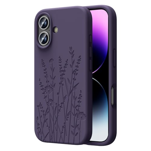 OAOA Magnetische Gravierte Hülle Kompatibel mit iPhone 16 Hülle, Kompatibel mit Magsafe, Kamera Rundumschutz, Schlanke Flüssigsilikon-Handyhülle für Frauen Mädchen, Lila Blume OAOA Magnetische Gravierte Hülle Kompatibel mit iPhone 16 Hülle, Kompatibel mit Magsafe, Kamera Rundumschutz, Schlanke Flüssigsilikon-Handyhülle für Frauen Mädchen, Lila Blume von OAOA