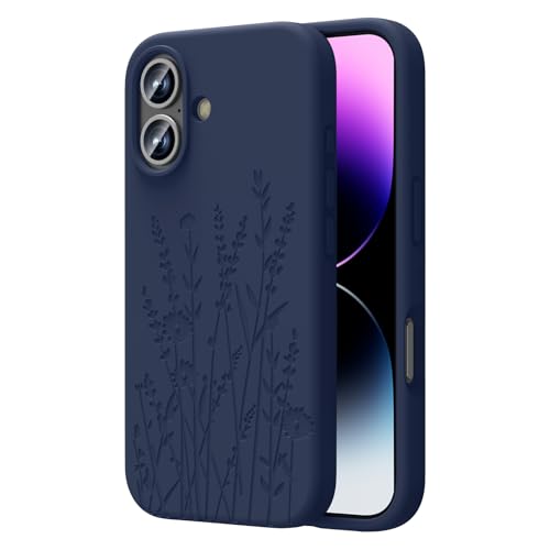 OAOA Magnetische Gravierte Hülle Kompatibel mit iPhone 16 Hülle, Kompatibel mit Magsafe, Kamera Rundumschutz, Schlanke Flüssigsilikon-Handyhülle für Frauen Mädchen, Marineblau Blume OAOA Magnetische Gravierte Hülle Kompatibel mit iPhone 16 Hülle, Kompatibel mit Magsafe, Kamera Rundumschutz, Schlanke Flüssigsilikon-Handyhülle für Frauen Mädchen, Marineblau Blume von OAOA