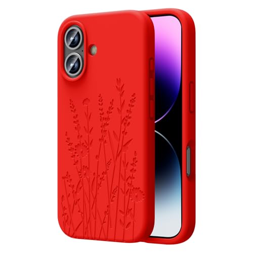 OAOA Magnetische Gravierte Hülle Kompatibel mit iPhone 16 Hülle, Kompatibel mit Magsafe, Kamera Rundumschutz, Schlanke Flüssigsilikon-Handyhülle für Frauen Mädchen, Rote Blume OAOA Magnetische Gravierte Hülle Kompatibel mit iPhone 16 Hülle, Kompatibel mit Magsafe, Kamera Rundumschutz, Schlanke Flüssigsilikon-Handyhülle für Frauen Mädchen, Rote Blume von OAOA