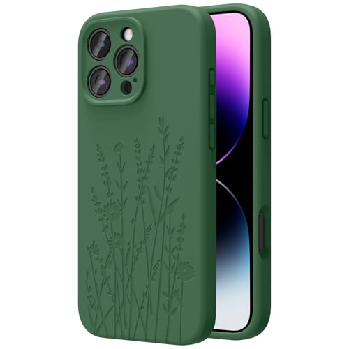 OAOA Magnetische Gravierte Hülle Kompatibel mit iPhone 16 Pro Max Hülle, Kompatibel mit Magsafe, Kamera Rundumschutz, Schlanke Flüssigsilikon-Handyhülle für Frauen Mädchen, Alpingrün Blume OAOA Magnetische Gravierte Hülle Kompatibel mit iPhone 16 Pro Max Hülle, Kompatibel mit Magsafe, Kamera Rundumschutz, Schlanke Flüssigsilikon-Handyhülle für Frauen Mädchen, Alpingrün Blume von OAOA