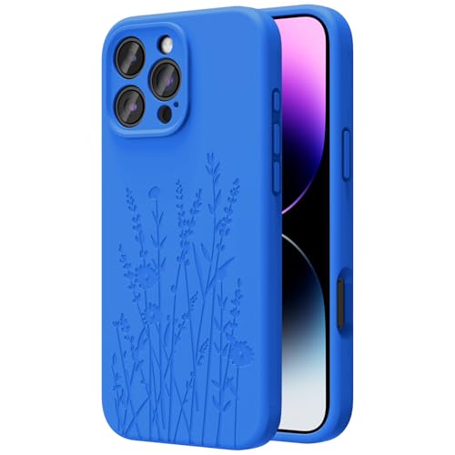 OAOA Magnetische Gravierte Hülle Kompatibel mit iPhone 16 Pro Max Hülle, Kompatibel mit Magsafe, Kamera Rundumschutz, Schlanke Flüssigsilikon-Handyhülle für Frauen Mädchen, Blaue Blume OAOA Magnetische Gravierte Hülle Kompatibel mit iPhone 16 Pro Max Hülle, Kompatibel mit Magsafe, Kamera Rundumschutz, Schlanke Flüssigsilikon-Handyhülle für Frauen Mädchen, Blaue Blume von OAOA