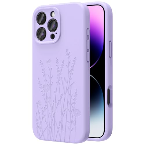OAOA Magnetische Gravierte Hülle Kompatibel mit iPhone 16 Pro Max Hülle, Kompatibel mit Magsafe, Kamera Rundumschutz, Schlanke Flüssigsilikon Handyhülle für Frauen Mädchen, Hellviolette Blume OAOA Magnetische Gravierte Hülle Kompatibel mit iPhone 16 Pro Max Hülle, Kompatibel mit Magsafe, Kamera Rundumschutz, Schlanke Flüssigsilikon Handyhülle für Frauen Mädchen, Hellviolette Blume von OAOA