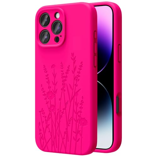 OAOA Magnetische Gravierte Hülle Kompatibel mit iPhone 16 Pro Max Hülle, Kompatibel mit Magsafe, Kamera Rundumschutz, Schlanke Flüssigsilikon-Handyhülle für Frauen Mädchen, Hot Pink Flower OAOA Magnetische Gravierte Hülle Kompatibel mit iPhone 16 Pro Max Hülle, Kompatibel mit Magsafe, Kamera Rundumschutz, Schlanke Flüssigsilikon-Handyhülle für Frauen Mädchen, Hot Pink Flower von OAOA