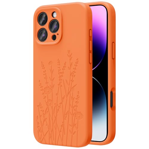 OAOA Magnetische Gravierte Hülle Kompatibel mit iPhone 16 Pro Max Hülle, Kompatibel mit Magsafe, Kamera Rundumschutz, Schlanke Flüssigsilikon-Handyhülle für Frauen Mädchen, Orange Blume OAOA Magnetische Gravierte Hülle Kompatibel mit iPhone 16 Pro Max Hülle, Kompatibel mit Magsafe, Kamera Rundumschutz, Schlanke Flüssigsilikon-Handyhülle für Frauen Mädchen, Orange Blume von OAOA