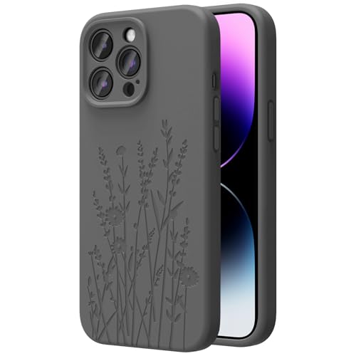 OAOA Magnetische gravierte Hülle, kompatibel mit iPhone 14 Pro, kompatibel mit Magsafe, Kamera-Rundumschutz, schlanke Flüssigsilikon-Handyhülle für Frauen und Mädchen, graue Blume OAOA Magnetische gravierte Hülle, kompatibel mit iPhone 14 Pro, kompatibel mit Magsafe, Kamera-Rundumschutz, schlanke Flüssigsilikon-Handyhülle für Frauen und Mädchen, graue Blume von OAOA