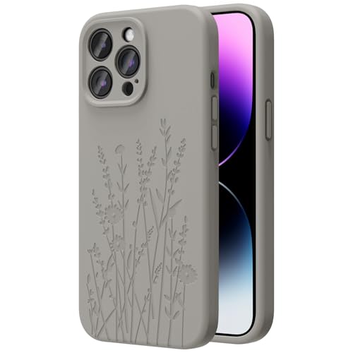 OAOA Magnetische gravierte Hülle, kompatibel mit iPhone 14 Pro, kompatibel mit Magsafe, Kamera-Rundumschutz, schlanke Flüssigsilikon-Handyhülle für Frauen und Mädchen, hellgraue Blume OAOA Magnetische gravierte Hülle, kompatibel mit iPhone 14 Pro, kompatibel mit Magsafe, Kamera-Rundumschutz, schlanke Flüssigsilikon-Handyhülle für Frauen und Mädchen, hellgraue Blume von OAOA