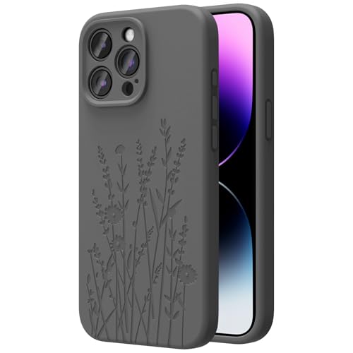 OAOA Magnetische gravierte Hülle, kompatibel mit iPhone 15 Pro, kompatibel mit Magsafe, Kamera-Rundumschutz, schlanke Flüssigsilikon-Handyhülle für Damen und Mädchen, graue Blume OAOA Magnetische gravierte Hülle, kompatibel mit iPhone 15 Pro, kompatibel mit Magsafe, Kamera-Rundumschutz, schlanke Flüssigsilikon-Handyhülle für Damen und Mädchen, graue Blume von OAOA