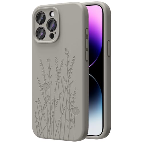 OAOA Magnetische gravierte Hülle, kompatibel mit iPhone 15 Pro Max, kompatibel mit Magsafe, Kamera-Rundumschutz, schlanke Flüssigsilikon-Handyhülle für Damen und Mädchen, hellgraue Blume OAOA Magnetische gravierte Hülle, kompatibel mit iPhone 15 Pro Max, kompatibel mit Magsafe, Kamera-Rundumschutz, schlanke Flüssigsilikon-Handyhülle für Damen und Mädchen, hellgraue Blume von OAOA