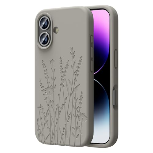 OAOA Magnetische gravierte Hülle, kompatibel mit iPhone 16, kompatibel mit Magsafe, Kamera-Rundumschutz, schlanke Flüssigsilikon-Handyhülle für Frauen und Mädchen, hellgraue Blume OAOA Magnetische gravierte Hülle, kompatibel mit iPhone 16, kompatibel mit Magsafe, Kamera-Rundumschutz, schlanke Flüssigsilikon-Handyhülle für Frauen und Mädchen, hellgraue Blume von OAOA
