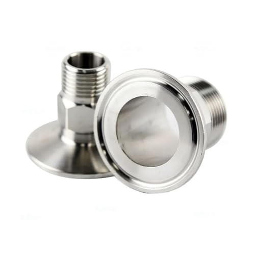 Sechskant-Vollmutter, Sechskant-Flanschmutter, 1 Stück 304 Edelstahl BSPT 1/2 Zoll 3/4 Zoll 1 Zoll 1 1/4 Zoll 1 1/2 Zoll 2 Zoll Außengewinde-Rohrverschraubung(DN10 Ferrule 40) von OAOAO