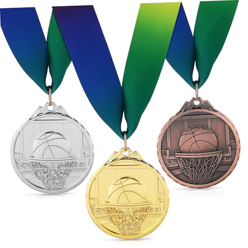 OATIPHO 1 Satz 1 Satz Basketball Medaillen Party Wettbewerbsmedaillen Für Preisträger Medaillen Für Den Ersten Platz Siegermedaillen Bronzemedaillen Sport 3 Stück von OATIPHO