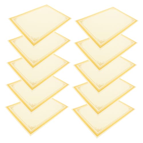 OATIPHO 10 Stück Goldbartes Grenzpapier leeres Zertifikatspapier Papier Urkundenpapier Zertifikatspapiere Beige von OATIPHO