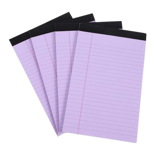 OATIPHO 4 Stück Notizbuch Notizbilder Memorandum Reisende Schmucklos Notizblock Pads Unterlage Süße Notizbücher Für Die Schule Regiert Tragbar Zeitschrift Eng Memo -pad Papier Violett von OATIPHO