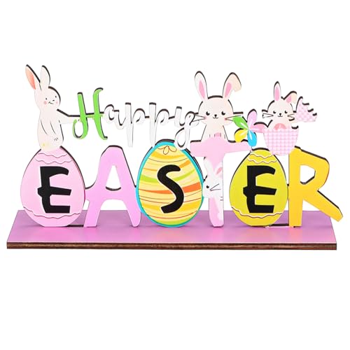 OATIPHO Osterdekorationen Home Decor Ostern Innendekorationen Ostern Home Tischdekorationen Ostern Tischschild Ostern Tafelaufsatz Tischdekorationen Ostern Tischaufsatz Osterschild Holz von OATIPHO