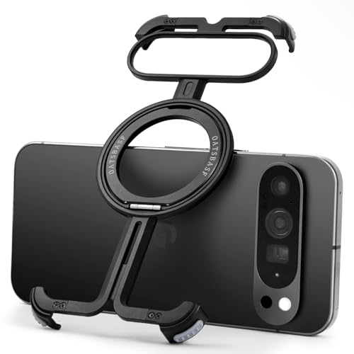OATSBASF Bumper Case für Google Pixel 9 Pro/Pixel 9, rahmenlose unsichtbare magnetische O-Ring Ständer Hülle, Schwarz von OATSBASF