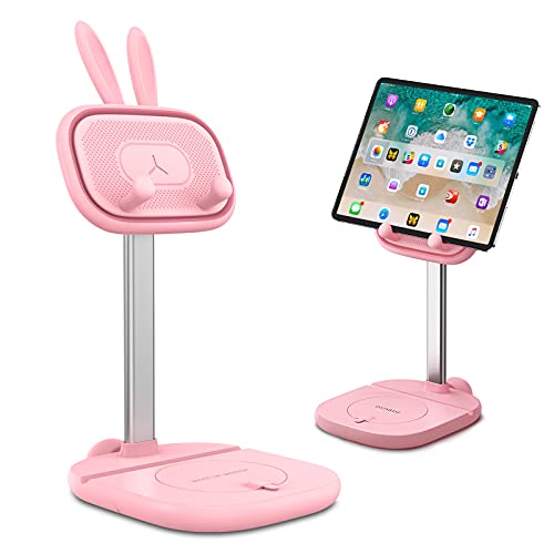 OATSBASF Cute Bunny Tablet Ständer für Schreibtisch, verstellbare Höhe Tablet Ständer Halter Dock kompatibel mit Tablet wie iPad Pro 9.7, 10.5, 12.9 Air Mini, Kindle, Nexus, Tab, E-Reader von OATSBASF