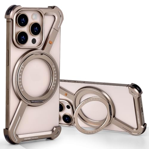 OATSBASF Minimalistische iPhone 16 Pro Max-Hülle (6,9 Zoll) – 360° drehbar, Aluminium-Design, stoßfeste Bumper-Z-Schutz, Desert Titanium OATSBASF Minimalistische iPhone 16 Pro Max-Hülle (6,9 Zoll) – 360° drehbar, Aluminium-Design, stoßfeste Bumper-Z-Schutz, Desert Titanium von OATSBASF