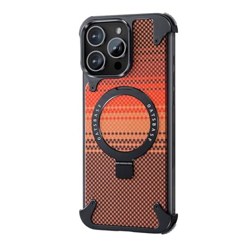 OATSBASF Rahmenlose Schutzhülle für iPhone 16 Pro Max, weniger schlank, schützender Schock mit Aramidfaser, schlanke, minimalistische Metall-Aluminiumschalen mit integriertem Ständer, Schwarz OATSBASF Rahmenlose Schutzhülle für iPhone 16 Pro Max, weniger schlank, schützender Schock mit Aramidfaser, schlanke, minimalistische Metall-Aluminiumschalen mit integriertem Ständer, Schwarz von OATSBASF