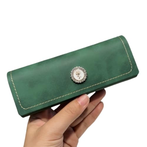 OATTIS Rose Mode Rahmen Gläser Box Retro Kleine und Tragbare Diamant Studded Druckbeständige Sonnenbrille Box Für Frauen,Color7 von OATTIS