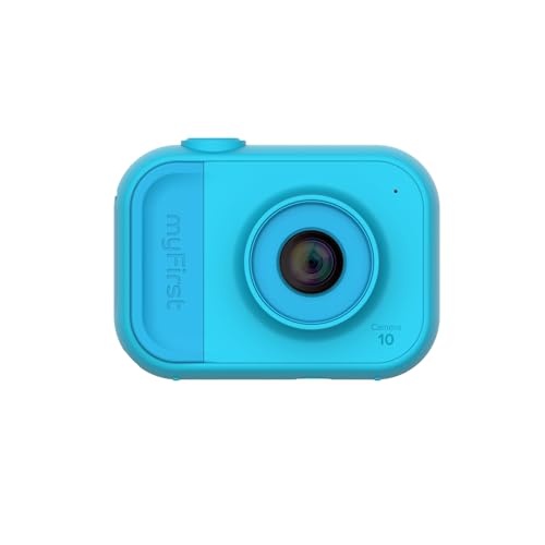 myFirst Camera 10 - Digitale Minikamera für Jungen Mädchen Alter 4-19 Jahre 5MP Video Foto Unterstützung 32GB Speicherkarte, kommt mit Stativschraubenadapter Geeignet für Geburtstagsgeschenk (Blau) von myFirst