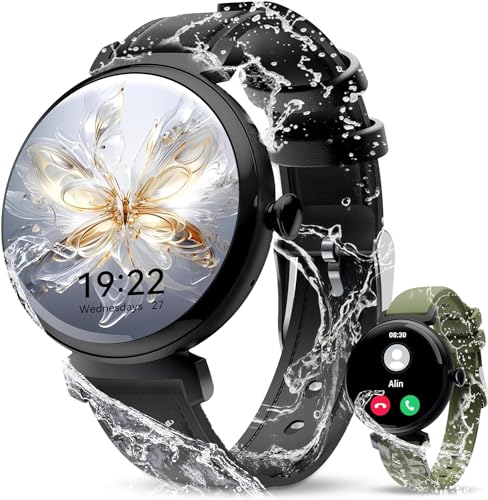 OBA Oukitel BT30 Smartwatch, 3,1 cm (1,04 Zoll) HD-Display, Schwarz und grünes Armband, Bluetooth, Schrittzähler, Herzfrequenzmesser, Schlafüberwachung, 100 Sportmodi, IP68 wasserdicht, für Android von OBA