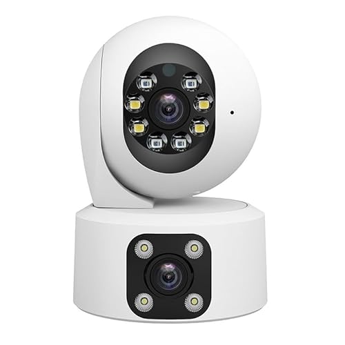 OBA SriHome Sicherheitskamera PTZ Doppelobjektiv, Nachtsicht, Full HD Audio, SD-Kartenspeicher, IP66 wasserdicht, für Zuhause/Büro von OBA