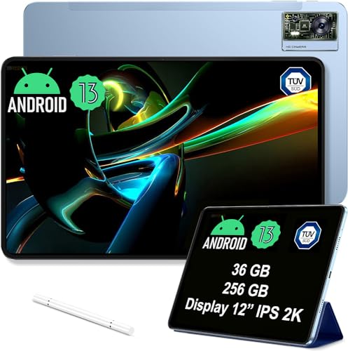 OUKITEL OT5 Tablet 12 Zoll 256GB 11000mAh Akku 2K IPS Bildschirm Helio G99 16+5MP Kameras Android 13 Dual SIM 5G WiFi OTG GPS (Blau) von OBA