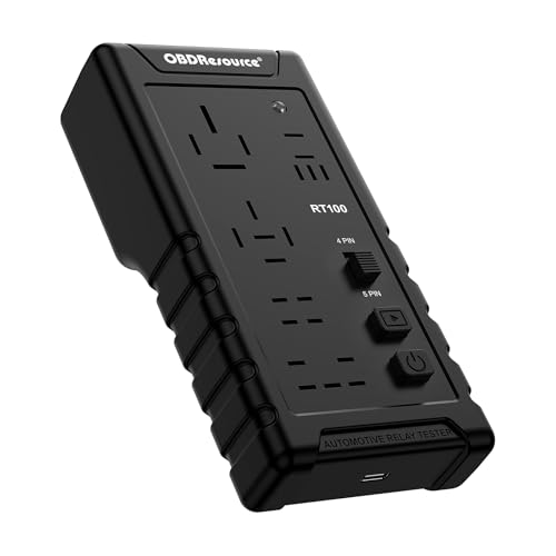 OBDResource 12V/24V Relaistester kfz Wireless, 4 Pin/5Pin Relaiserkennung Diagnosegerät Werkzeug für 10 Relais in 5 verschiedenen Fußpositionen Auto von OBDResource
