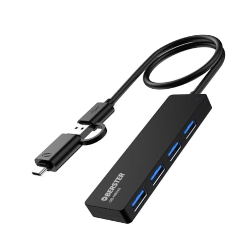 OBERSTER USB C Hub, 4-Port USB C Splitter für MacBook Pro/Air, Ultra-Slim Multiport Adapter USB C für iMac Pro,Xbox, HP, Surface Pro, Notebook PC, Mobile HDD von OBERSTER