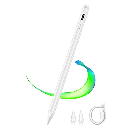 Stylus Stift Kompatibel iPad, OBERSTER Stylus Pen Active Stift Feinspitze mit Palm Rejection, Neigungsspitze Magnetische Stylus Pencil, Weiß, E07 von OBERSTER
