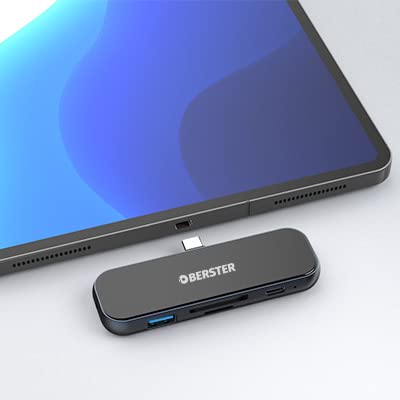 USB C HUB, 6 in 1 USB C HUB mit 4K HDMI, USB 3.0, Typ C PD, SD/TF Kartenlesern und Audio Buchse für Windows, macOS, MacBook und Laptops von OBERSTER