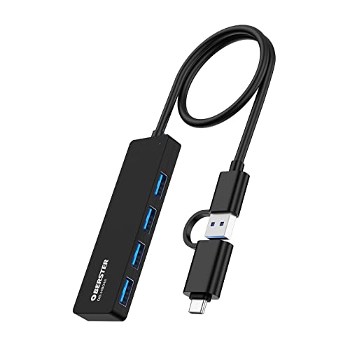 USB Hub 3.0 USB Adapter, 4 in 1 USB C Hub with 4 5Gbps USB 3.0 Port Portable USB Splitter kompatibel mit Laptops, Desktops, USB Flash Drive, and Other USB Device von OBERSTER