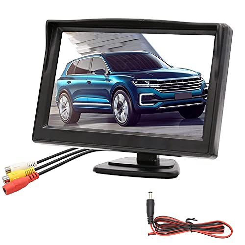 OBEST 5 Zoll LCD Bildschirm Rückfahrkamera, wasserdichte IP68 Monitor für Rückfahrkamera, Rückfahrkamera Monitor für Auto SUV LKW Truck Wohnmobil von OBEST