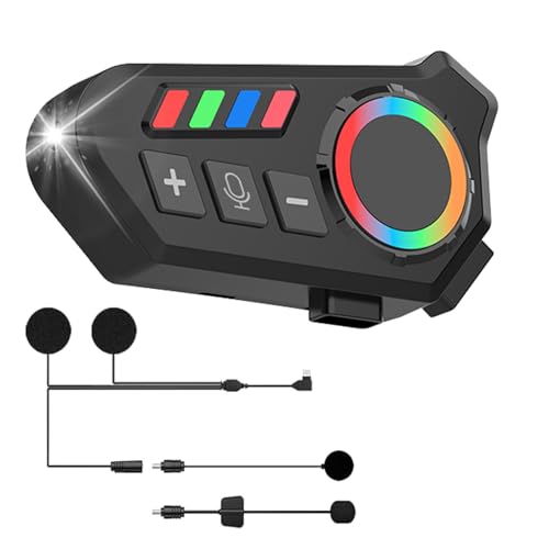 OBEST Kopfhörer für Motorradhelm, Motorradhelm mit LED- und RGB-Lichtern, Bluetooth 5.4, kabellose Freisprecheinrichtung, HD-Geräuschunterdrückung, IPX8 wasserdicht von OBEST