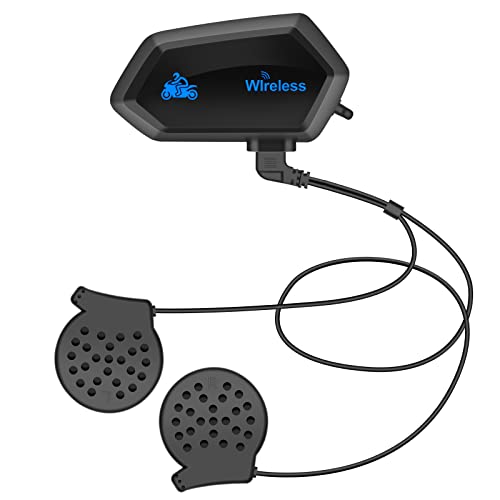 OBEST Motorrad Helm Headset, Bluetooth 5.0 Ultradünner Helm Kopfhörer Wireless wasserdichte Bluetooth-Kopfhörer Rauschunterdrückung, Siri anrufen, für Motorradsport Freisprechen/Musik/GPS/Skiing von OBEST