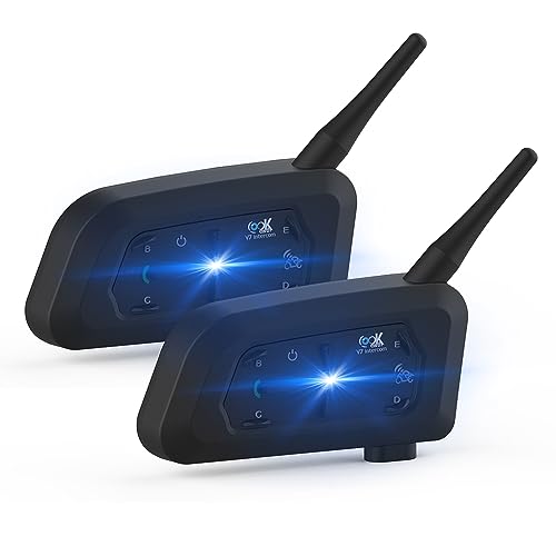OBEST Motorradhelm Intercom Headset, Motorrad Headset, Bluetooth 5.1, unterstützt die Kommunikation mit bis zu 7 Motorradfahrern innerhalb von 700m, Verbindung mit EUC/Saferiding-App, für Radfahren OBEST Motorradhelm Intercom Headset, Motorrad Headset, Bluetooth 5.1, unterstützt die Kommunikation mit bis zu 7 Motorradfahrern innerhalb von 700m, Verbindung mit EUC/Saferiding-App, für Radfahren von OBEST