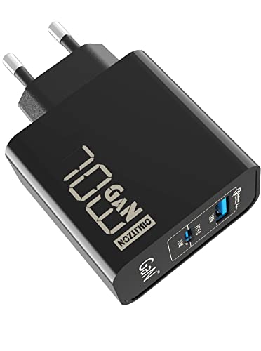 70W USB C Ladegerät Type C PD GaN Netzteil 2-Port USB C Netzteil für MacBook Pro/Air Dell XPS 15 Google iPhone 14/13 iPad Pro, Google Pixel Lenovo Samsung Galaxy S23 Ultra S22 70W USB C Ladegerät Type C PD GaN Netzteil 2-Port USB C Netzteil für MacBook Pro/Air Dell XPS 15 Google iPhone 14/13 iPad Pro, Google Pixel Lenovo Samsung Galaxy S23 Ultra S22 von OBLITZON