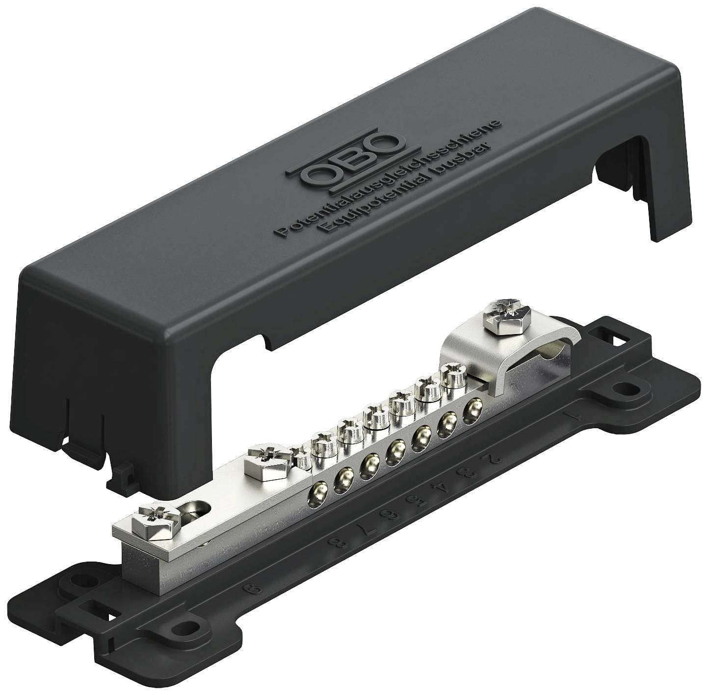 OBO 1809 A Potentialausgleichsschiene V2A schwarz f.Aussenbereich 5015111 von OBO Bettermann GmbH & Co. KG