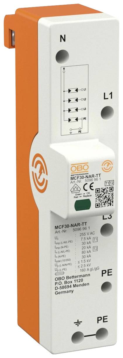 OBO MCF30-NAR-TT LightningController Rail dreipolig m.NPE 255V 5096961 OBO MCF30-NAR-TT LightningController Rail dreipolig m.NPE 255V 5096961 von OBO Bettermann GmbH & Co. KG