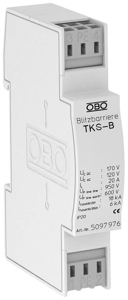 OBO TKS-B Blitzbarriere 120VAC 5097976 OBO TKS-B Blitzbarriere 120VAC 5097976 von OBO Bettermann GmbH & Co. KG