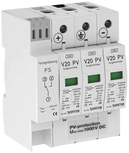 OBO Bettermann 5094574 V20-C 3PHFS-1000 Überspannungsableiter 20 kA 1St. von OBO Bettermann