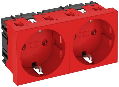 OBO Bettermann 6120028 Geräteeinsatz Steckdose (B x H x T) 90 x 45 x 42mm 1 St. Rot von OBO Bettermann