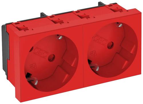 OBO Bettermann 6120109 Geräteeinsatz 2fach Steckdose (B x H x T) 90 x 45 x 42mm 1 St. Rot von OBO Bettermann