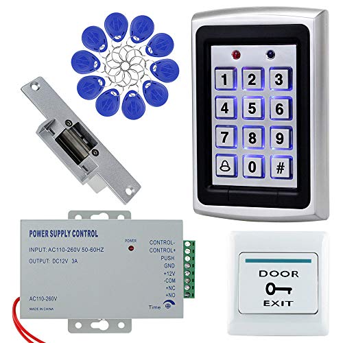 OBO HANDS Komplettes Zugangskontrollsystem Set Metall Controller 1000 Tastatur + 12V NC Elektroschloss + 12V 3A Stromversorgung +Türausgangsknopf +10 Stück RFID Blau 125KHz Schlüsselanhänger OBO HANDS Komplettes Zugangskontrollsystem Set Metall Controller 1000 Tastatur + 12V NC Elektroschloss + 12V 3A Stromversorgung +Türausgangsknopf +10 Stück RFID Blau 125KHz Schlüsselanhänger von OBO HANDS