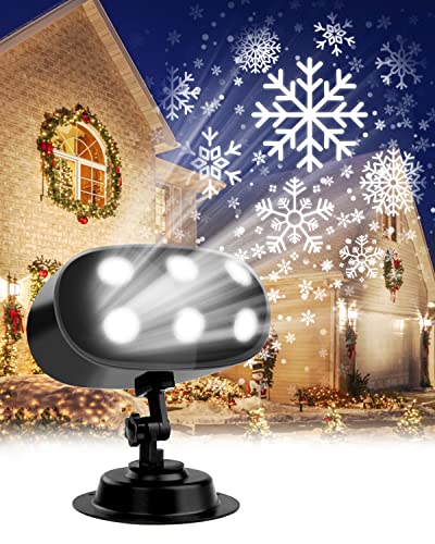 Led Projektor Weihnachten Aussen Schneeflocke Projektorlampe außen Innen IP65 Schneefall Lichter Effekt Romantisch für Weihnachten, Party, Festival, Hochzeit von OBOVO
