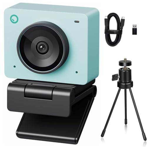 OBSBOT Meet 2 Ultra HD 4K Streaming Webcam, 1080p at 60 FPS, Videokonferenz Kamera mit KI Automatischem Bildausschnitt, USB-C, Dual Noise Reducing Mics, Works with Microsoft Teams/Zoom- Grün von OBSBOT