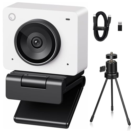 OBSBOT Meet 2 Ultra HD 4K Streaming Webcam, 1080p at 60 FPS, Videokonferenz Kamera mit KI Automatischem Bildausschnitt, USB-C, Dual Noise Reducing Mics, Works with Microsoft Teams/Zoom- Weiß von OBSBOT