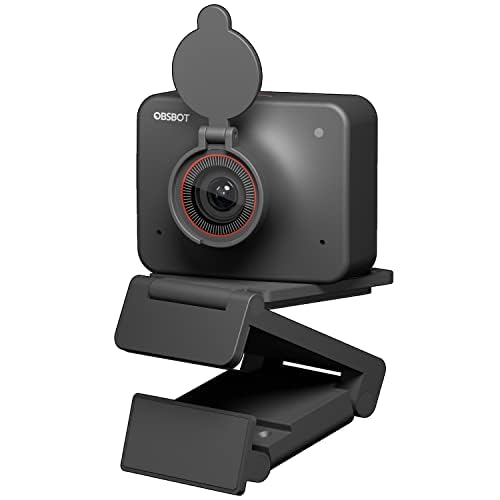 OBSBOT Meet KI-Betriebene Webcam 4K, Videokonferenz Kamera mit KI Automatischem Bildausschnitt, 4K Ultra HD Videoanrufe und Streaming, Webcam mit Mikrofon - Schwarz von OBSBOT